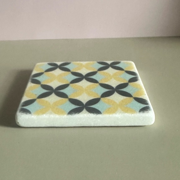 Greek Marble Coaster with Geographic Design - Picture 3 of 7